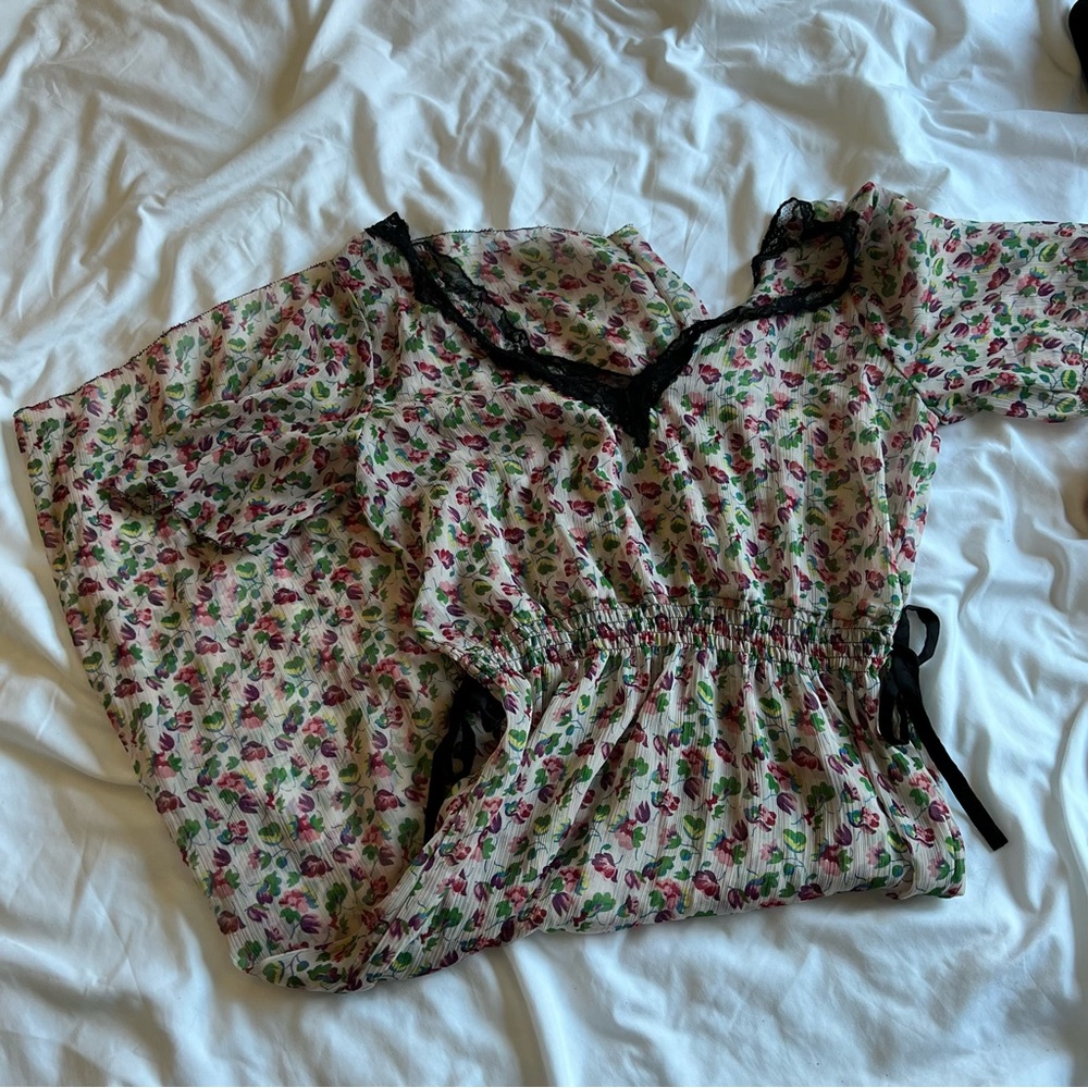 Topshop | sheer floral midi dress | 8